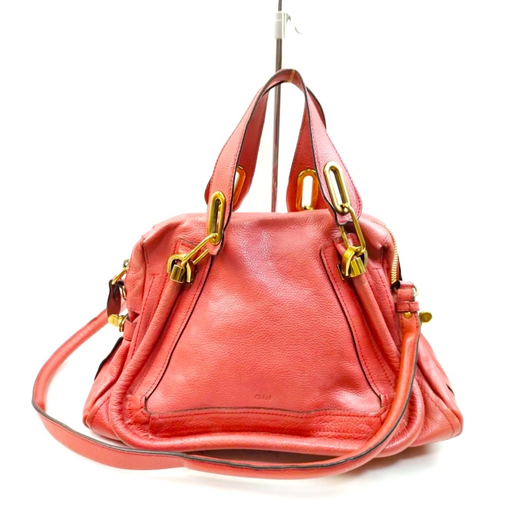 Chloe Paratay Red Leather Handbag